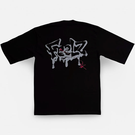 Camiseta Oversized Graffiti Preta